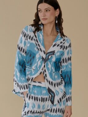 Guadalupe Ikat Blazer Blue NWT size medium